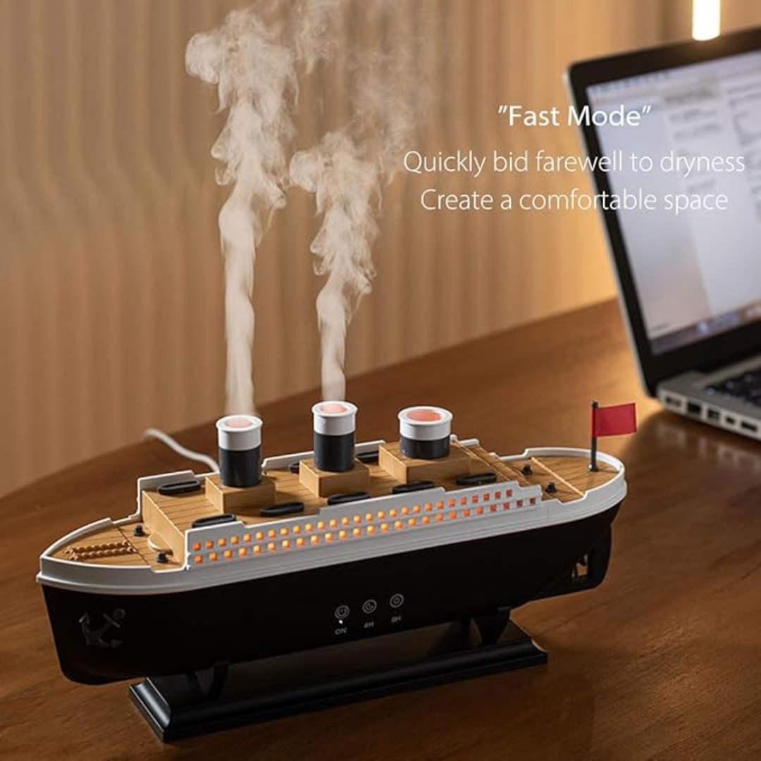 Humidificador Titanic 250 ml con Efecto de Vapor y Diseño Decorativo USB