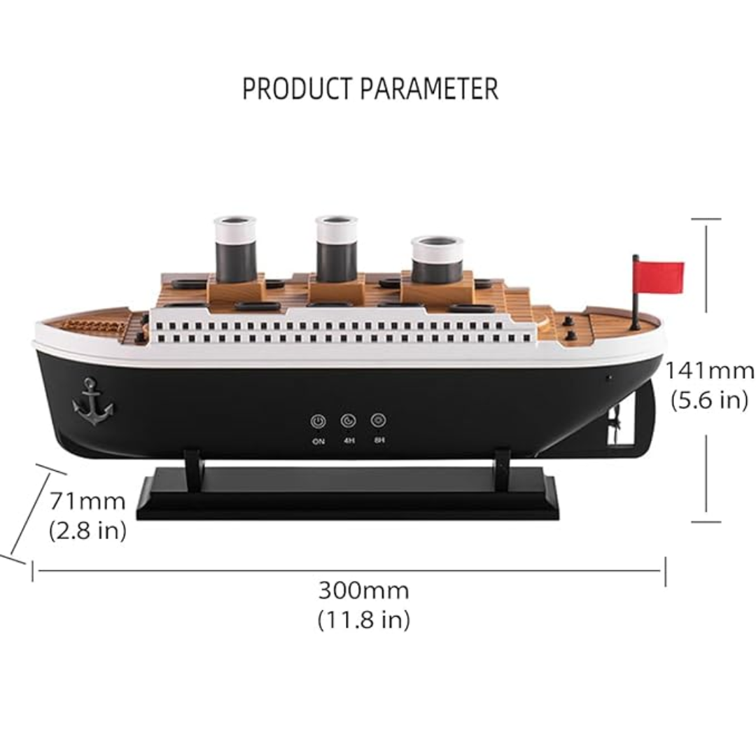 Humidificador Titanic 250 ml con Efecto de Vapor y Diseño Decorativo USB